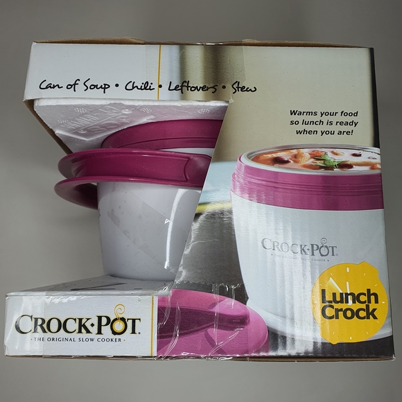 Crock-Pot Lunch Crock White/Magenta + FREE GIFT NWT - Picture 2 of 6